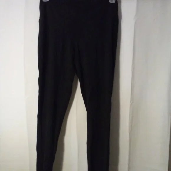 Shape FX Leggings Women L Straight Skinny Active Athletic Cropped Black - Picture 10 of 13